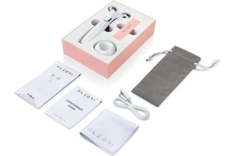 Роликовый массажный аппарат для лица OLZORI с EMS токами E-Wave ...