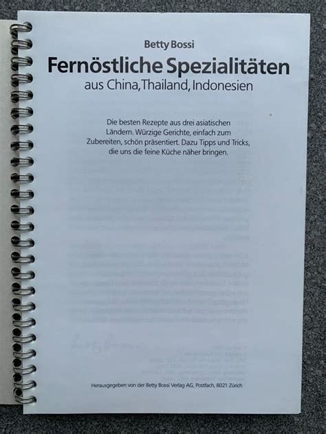 Betty Bossi Kochbuch Fernöstliche Spezialitäten Kaufen auf Ricardo