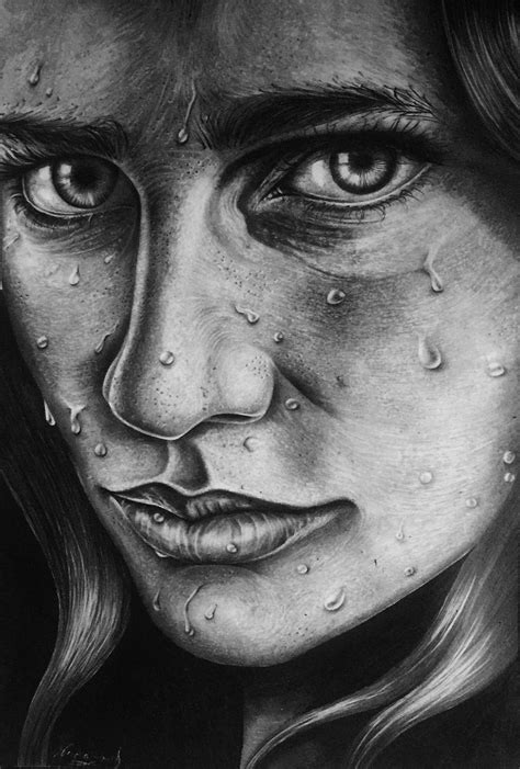 Portrait drawing black and white on Behance