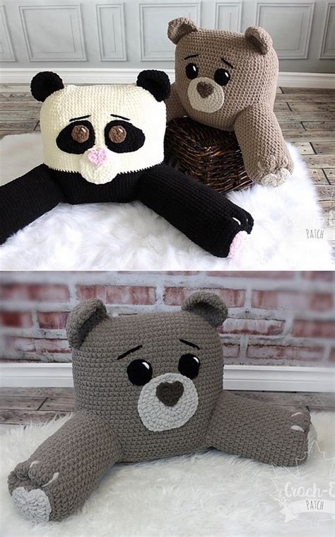 Back Pillow Bearpanda Crochet Pattern Weave Crochet