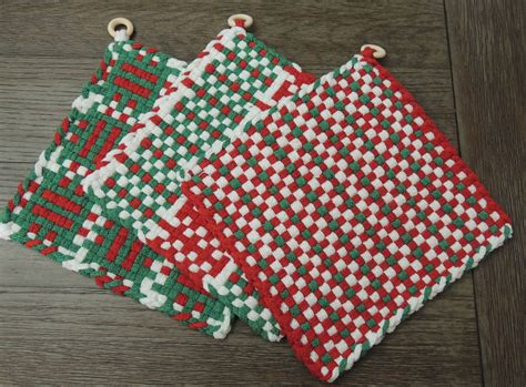 Christmas Holiday X Potholder Hot Pad Trivet Kitchen Ware Cotton Potholder Handcrafted