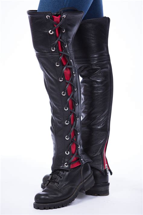 Distressed Laced Half Chaps Lissa Hill Leather