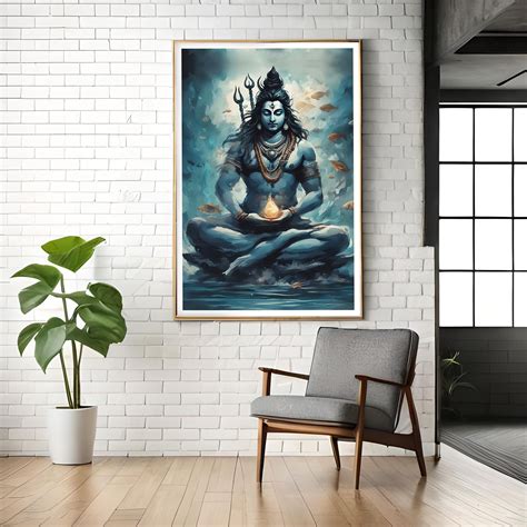 Lord Shiva Wall Art Printable Shiva Underwater Art Hindu God Etsy