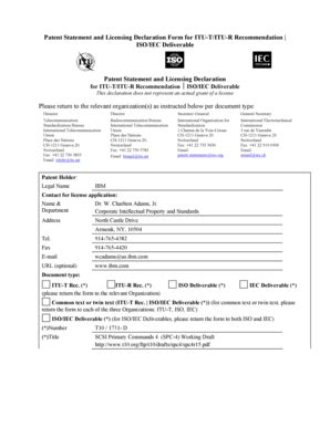 Fillable Online Incits Patent Statement And Licensing Declaration Form