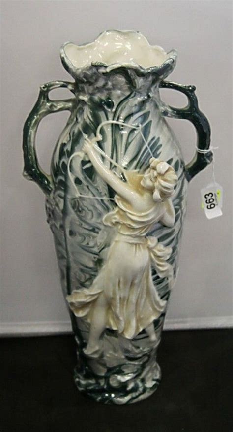 Royal Dux Art Nouveau Vase With Female Figure Royal Dux Ceramics