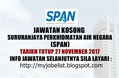 Jawatan Kosong Di Suruhanjaya Perkhidmatan Air Negara Span