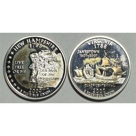 Pair Of U S Silver Statehood Washington Quarters 2000 S New Hampshire And 2000 S Virginia