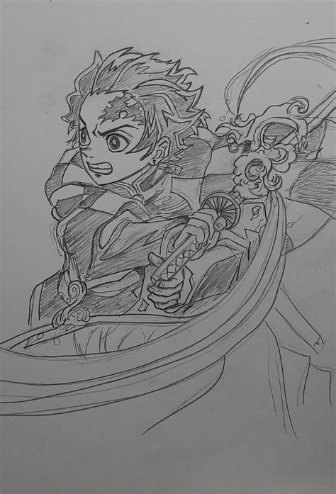 Tanjiro Kamado Drawings Anime Demon Slayer Kimetsu No Yaiba Pencil