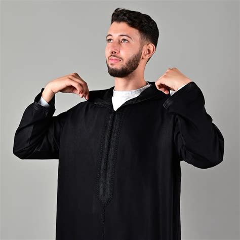 Djellaba Mlifa EXTRA Homme Haute Couture Noir