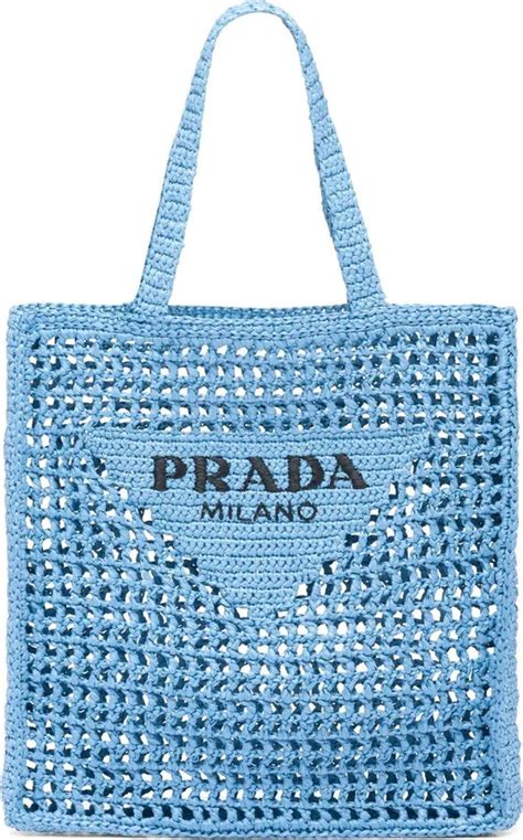 Prada Woven Logo Raffia Tote Bag ShopStyle