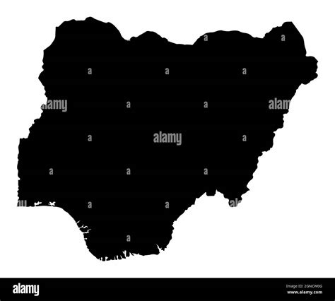 Mapa Vectorial De Nigeria Aislado En Fondo Blanco Mapa De Silueta