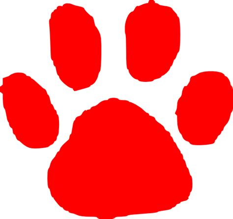 Red Paw Print Clip Art at Clker.com - vector clip art online, royalty ...