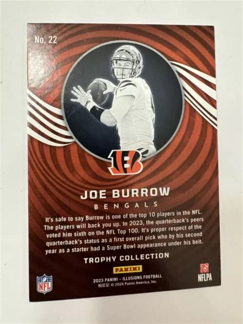 MAILLOT SSP 2023 Panini Illusions JOE BURROW 22 Or D 9 10 Match