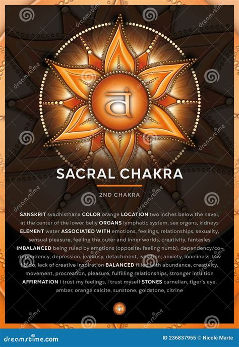 Simbolo Di Chakra Sacrale 2 Cartelloni Con Banner Chakra Svadhisthana