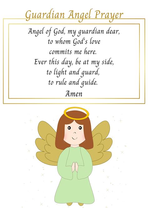 Guardian Angel Prayer Printable, Catholic Print, Catholic Angel Gift ...