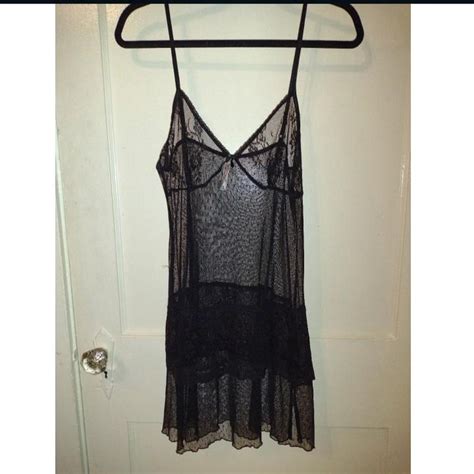 Sheer Black Lingerie Dress Small Bead And Tiny Bow Depop