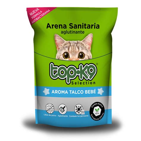 Top K9 Arena Aglutinante Aroma Talco de Bebe 2 Kg Pet Palace Chillán