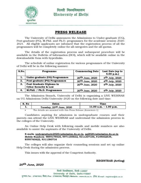 University Notice For Admissions 2020 21 Department Of Sociology