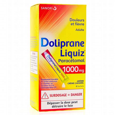 Doliprane Liquiz 1000mg Sans Sucre Suspension Buvable Sachets Sanofi