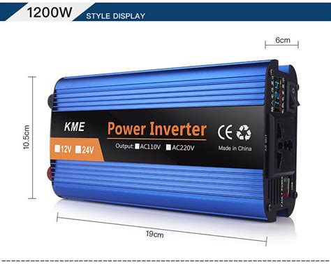 W Pure Sine Wave Solar Inverter Dc V To Ac V Lcd Car Power