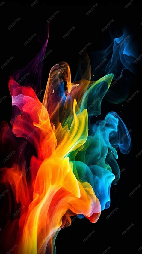 Premium Photo Colorful Smoke Isolated On Black Background Abstract