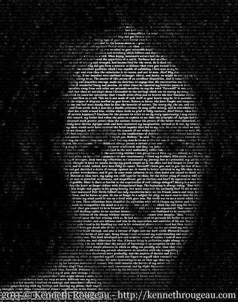 Mary Shelley Tirage D Art Typographique Portrait 11 X 14 Par Kenneth