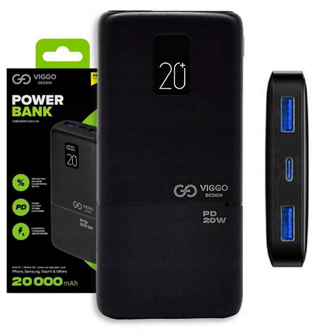 POJEMNY POWERBANK 20000MAH PD 20W 3xUSB USB C QC Sklep Opinie Cena