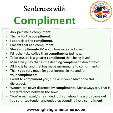 Sentences with Compliment, Compliment in a Sentence in English, Sentences For Compliment ...