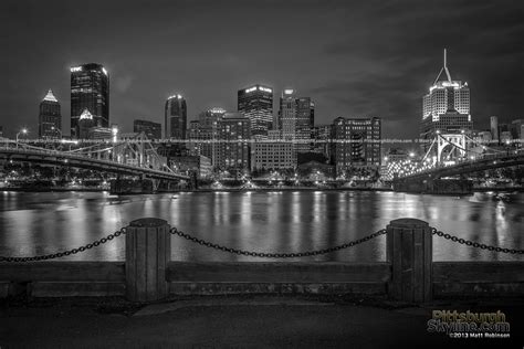 Pittsburgh Cityscapes In Black And White