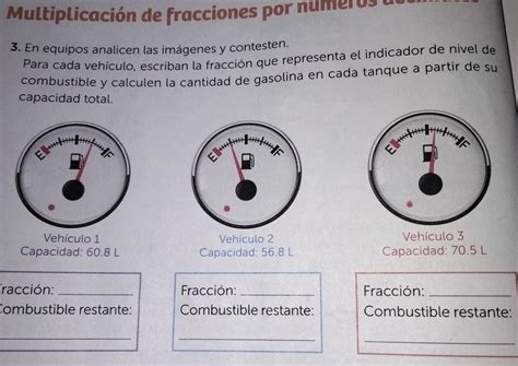 Para Cada Veh Culo Escriban La Fracci N Que Representa El Indicador De