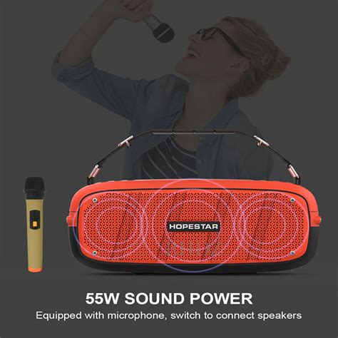 Loa Karaoke xách tay HOPESTAR A20 Pro 55W Bass Treble cực hay kèm micro ...