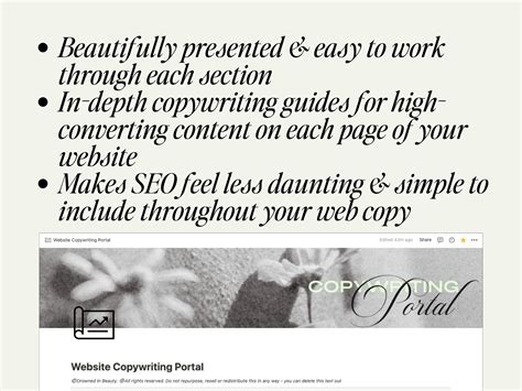 Copywriting Seo Notion Portal Make Writing Website Copy Easy With This Copywriting Template