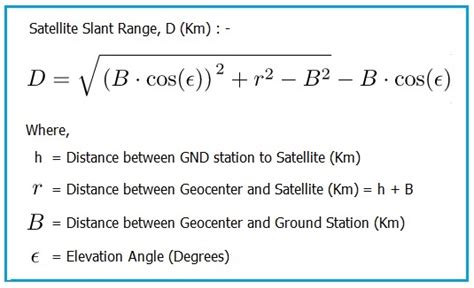 Slant Range Calculator | Satellite Slant Range Calculator