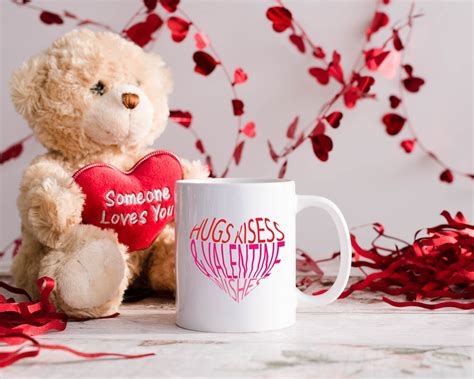 Hugs And Kisses Coffee Mug Hugs Kisses Valentine Wishes Mug Valentines