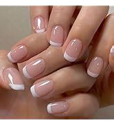 Amazon GLAMERMAID Press On Nails French Tips Nude Pink False Nails