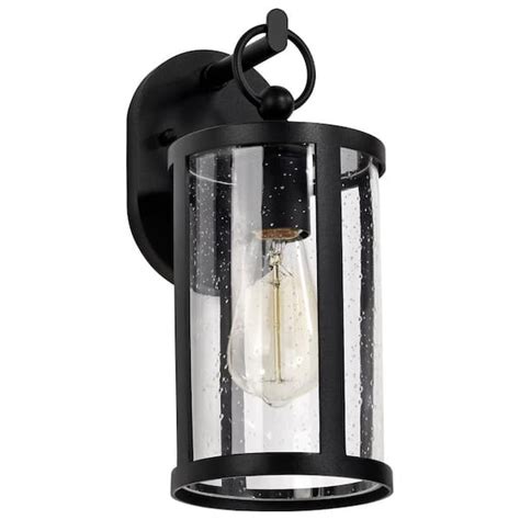 Satco Broadstone Light Matte Black Hardwired Outdoor Wall Lantern