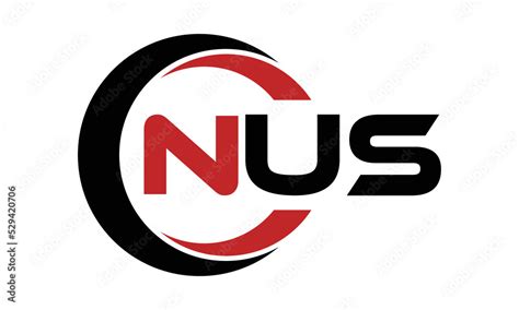 NUS three letter swoosh logo design vector template | monogram logo ...