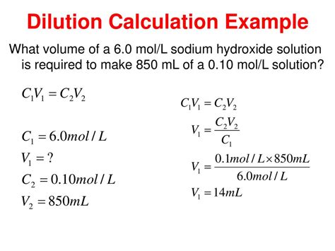 Dilution Equation