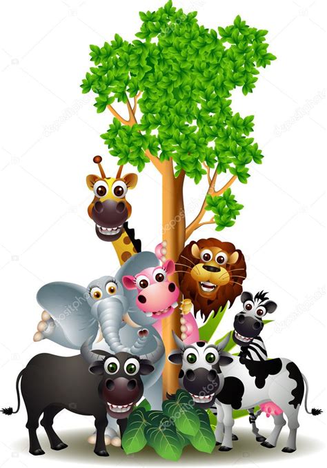 Various funny cartoon safari animal — Stock Vector © starlight789 #15821787