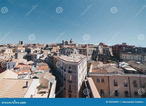 Aerial View of the Capital of Sardinia from the Tallest Tower. Stock ...