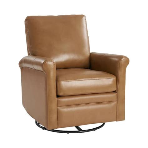 Jayden Creation Pablo Camel Modern Genuine Leather Swivel Rocker