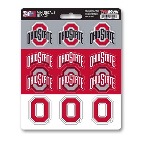 Ohio State University Buckeyes Set Of 12 Sticker Sheet At Sticker Shoppe