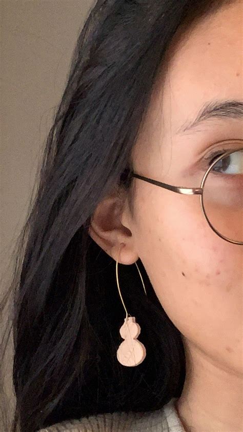 Dainty Dangle Earrings Pottery Collection Nude Earrings Etsy