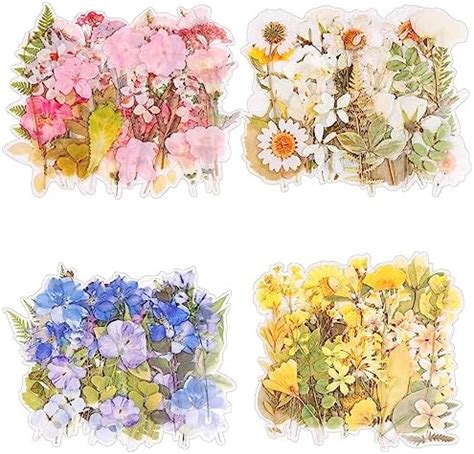 Blumen Aufkleber Set St Ck Transparente Blumen Sticker Aquarell