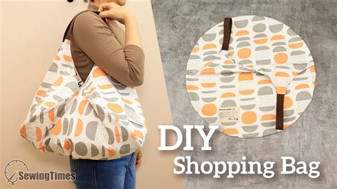 DIY Reusable Shopping Bag With Round Fabric How To Make A Reversible