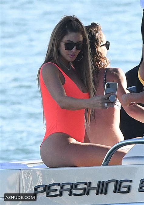 Larsa Pippen Shows Off Her Famous Curves In A Bright Orange Bikini On A Yacht In Miami AZNude