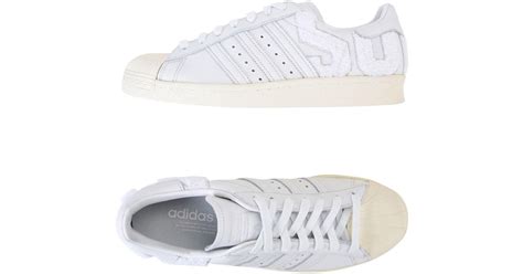 Adidas Originals Leather Low Tops And Sneakers In Crystal White Crystal