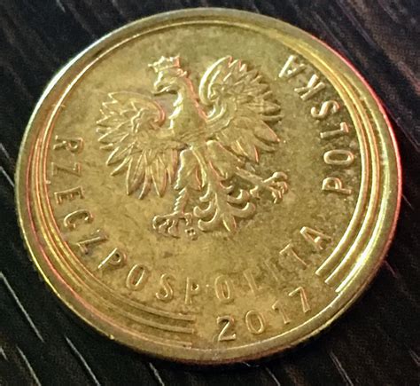 5 грош. Польська обігова монета 2017 року. Гроші світу