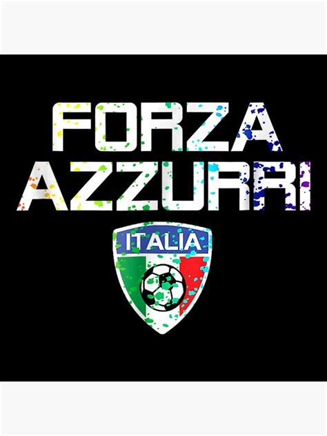 Poster Italia Jersey Forza Azzurri Paint Splatter Calcio Par