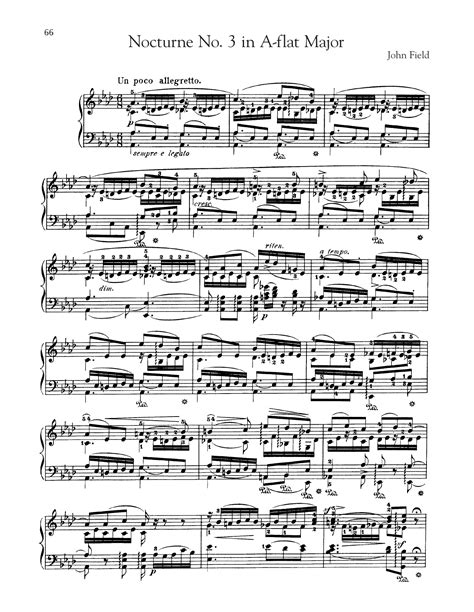 Nocturne No In A Flat Major H Sheet Music John Field Piano Solo